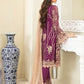 Ramsha Chevron Embroidered Chiffon Unstitched 3 Piece Suit - A 307