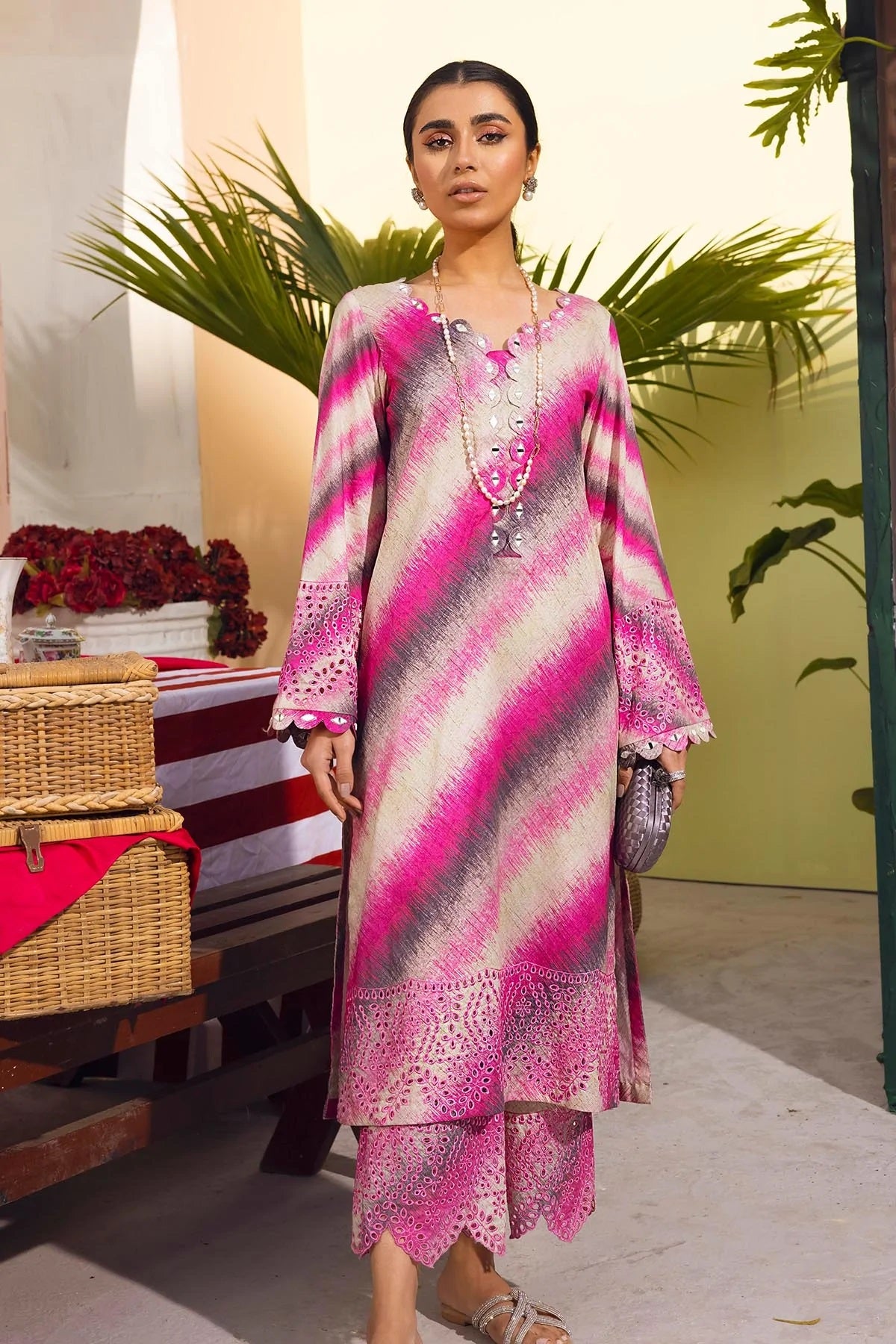 Ballerina By Nureh Embroidered Lawn Suits Unstitched 2 Piece NU2- 35 - Summer Collection
