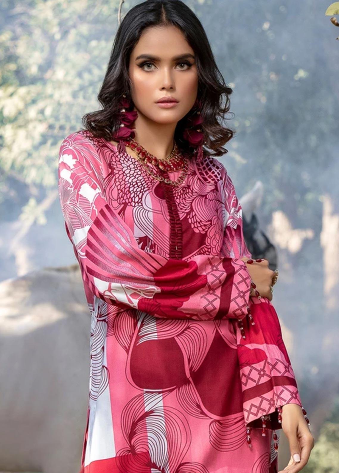 Salitex Embroidered Linen 3 piece Unstitched Suit - WK 381a