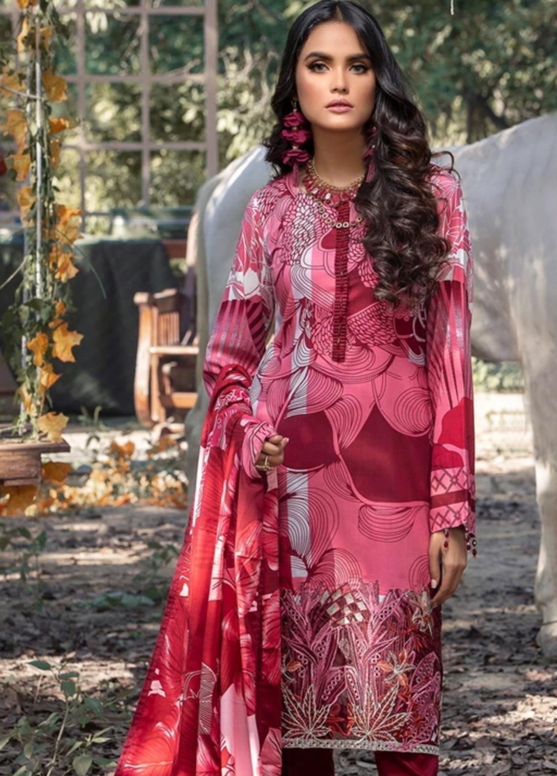 Salitex Embroidered Linen 3 piece Unstitched Suit - WK 381a