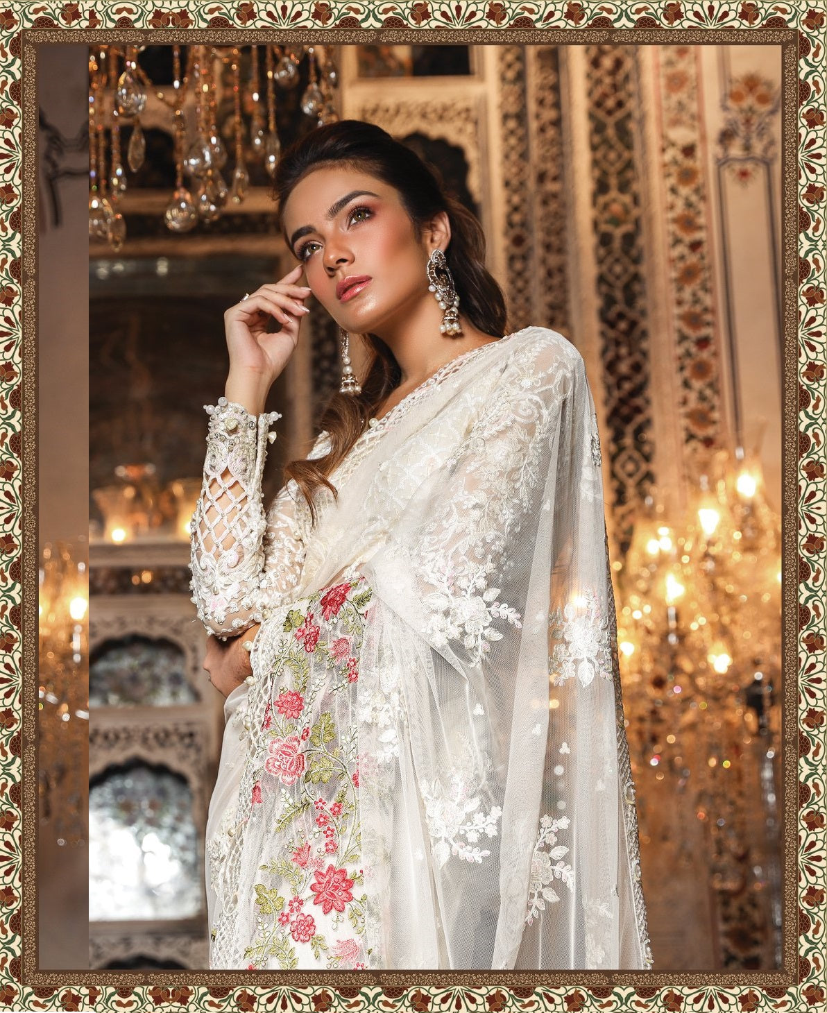 Maria B Mbroidered Embroidered Saree Unstitched - D3 Wedding Collection