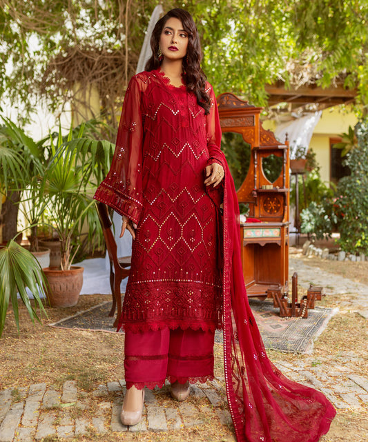 Naushad Imdad Embroidered Chiffon Suits Unstitched 3 Piece - NIC-03 Bano Rani