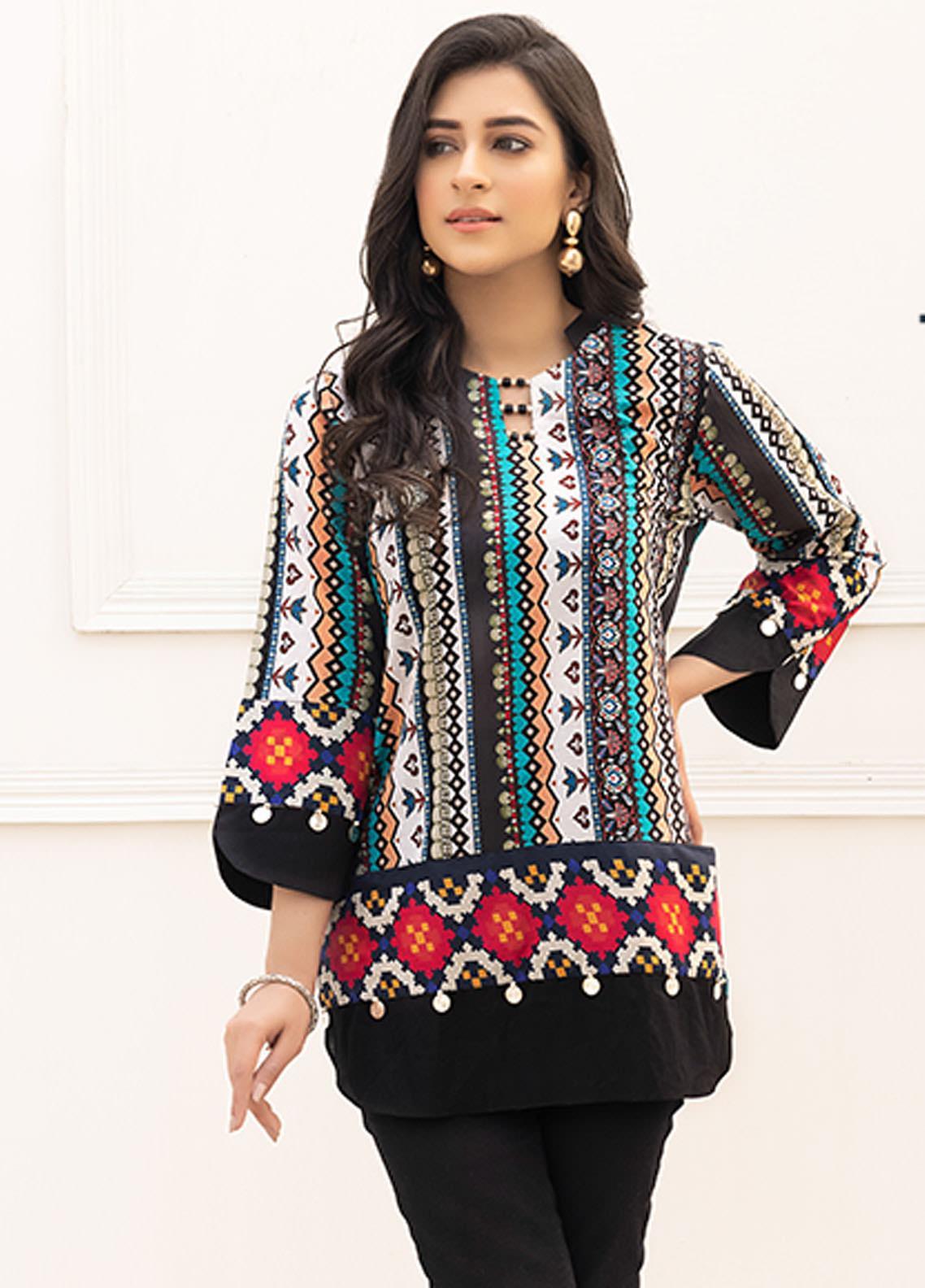 Retro by Adan's Libas Printed Lawn Stitched Kurtis ALRT D-03
