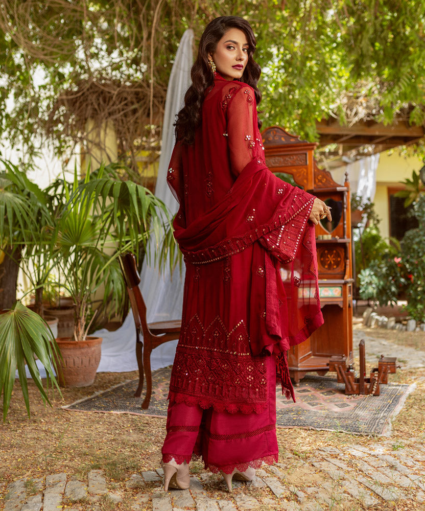 Naushad Imdad Embroidered Chiffon Suits Unstitched 3 Piece - NIC-03 Bano Rani