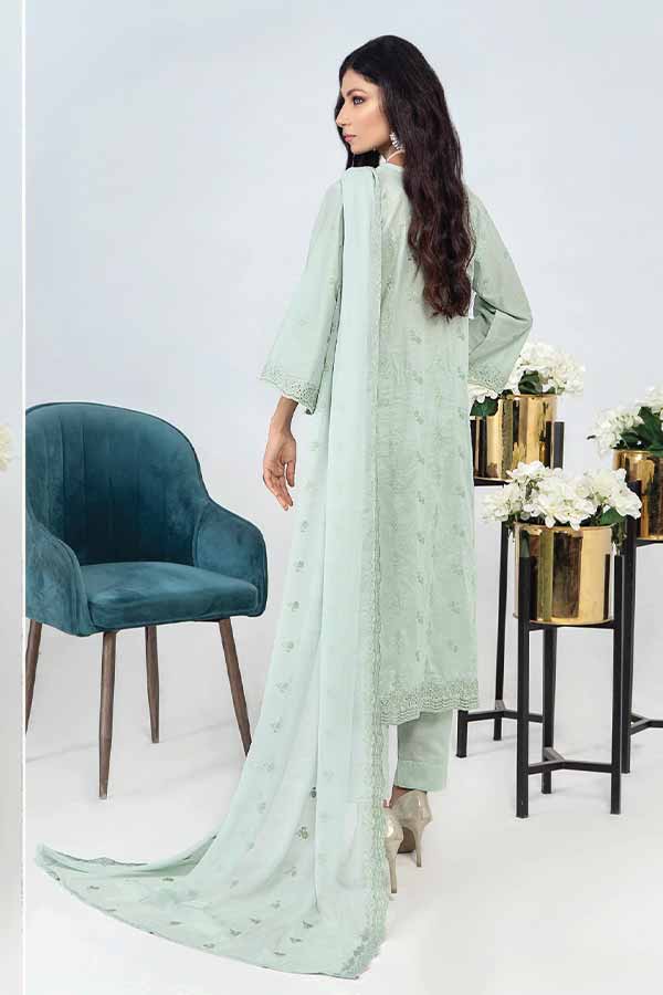 Breeze by Aalaya Embroidered Chikankari Lawn 3 piece Unstitched Dress - D03