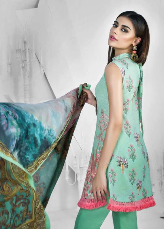 Zainab Chottani Embroidered Lawn Unstitched 3 Piece Suit - 3a Heart of Chiang Mai