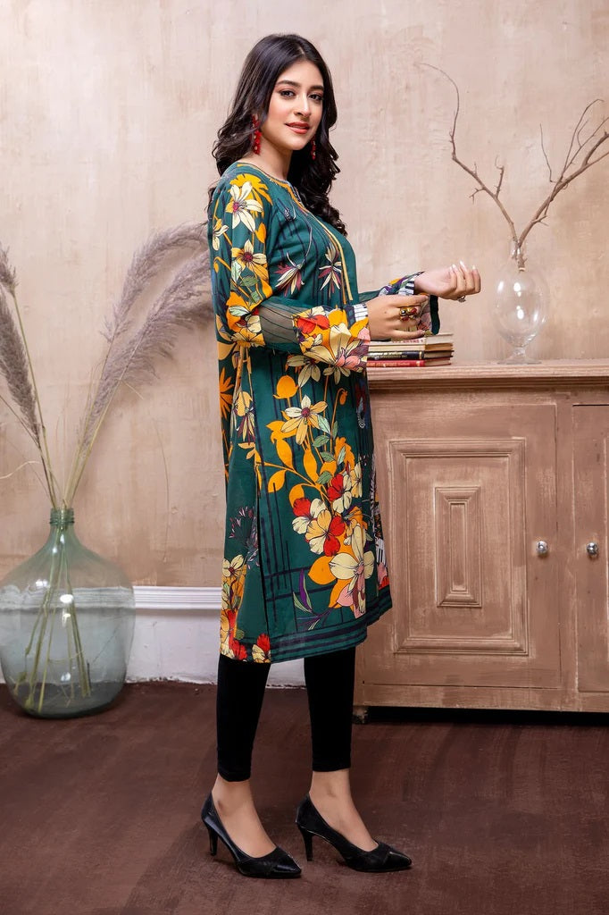 Adan Libas Printed Cambric Stitched Kurti - C1 03 Dazlin
