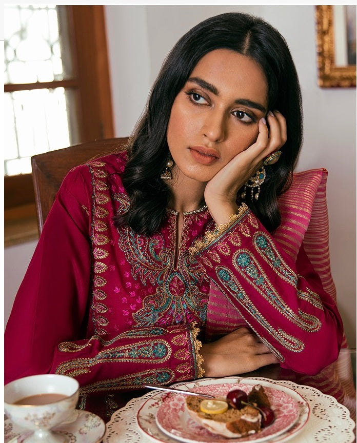 Zaha by Khadijah Shah Embroidered Lawn Unstitched 3 Piece Suit - 03 ANAHITA