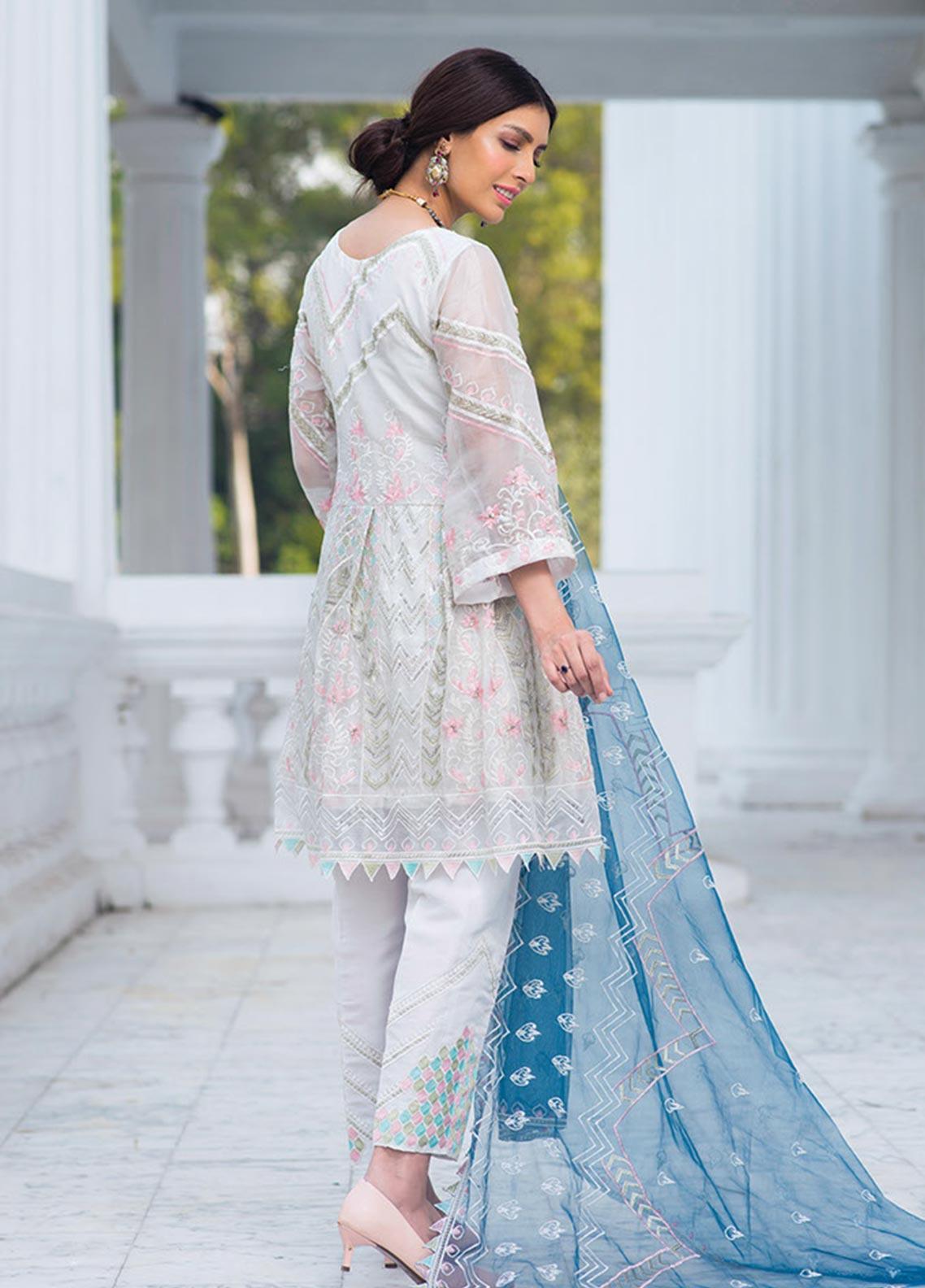 Noorma Kamal Embroidered Missouri Unstitched 3 Piece Suit NK - 04 Teal Thistle