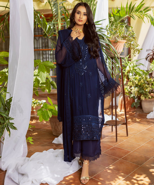 Naushad Imdad Embroidered Chiffon Suits Unstitched 3 Piece - NIC-04 Zareen