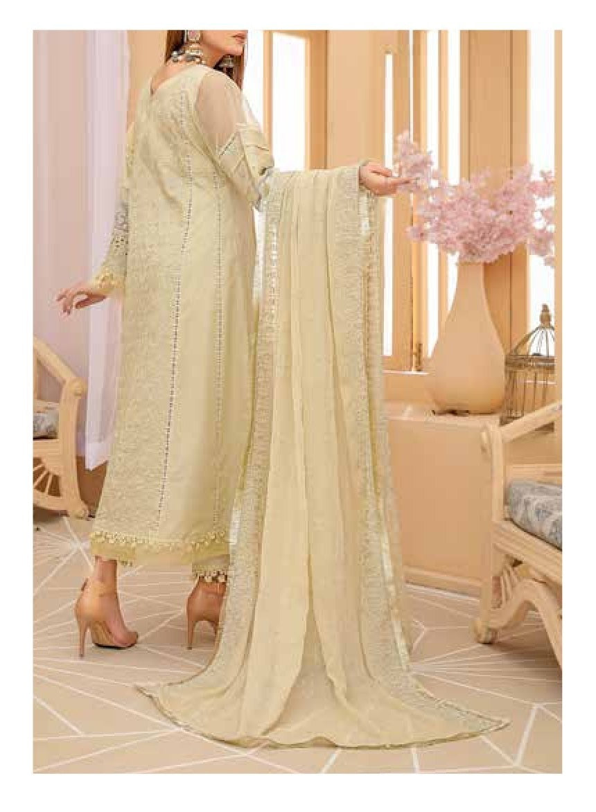 Mizaaj Embroidered Chikankari Lawn Suits Unstitched 3 Piece D-04