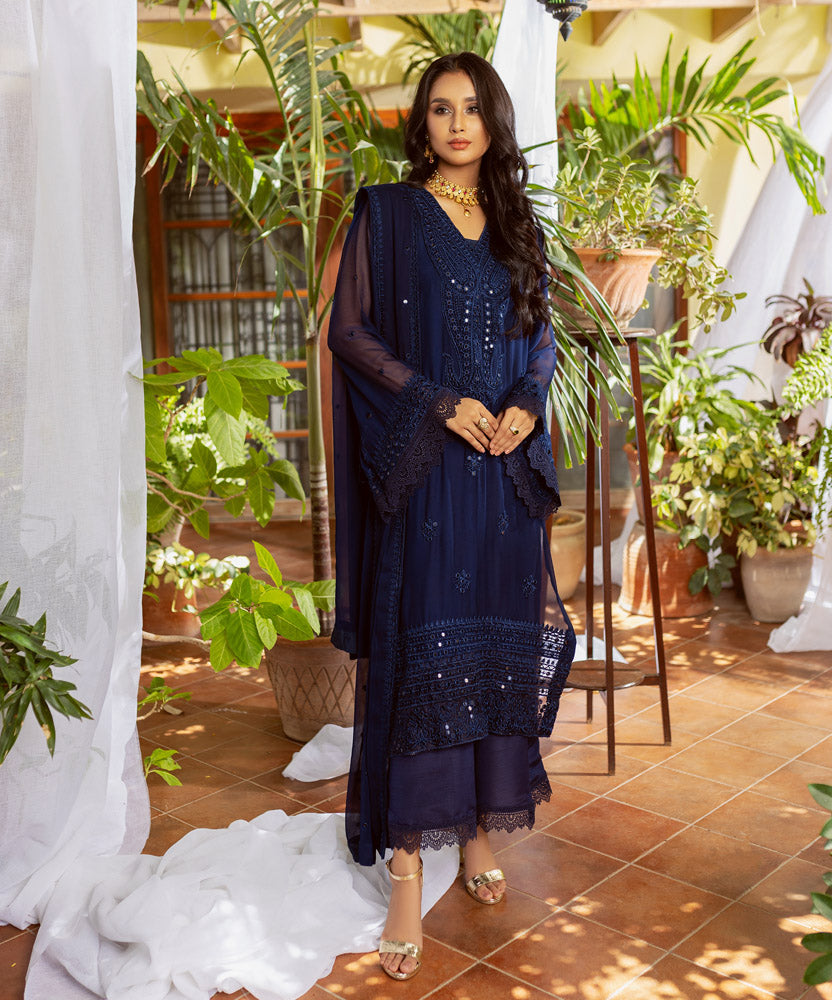 Naushad Imdad Embroidered Chiffon Suits Unstitched 3 Piece - NIC-04 Zareen