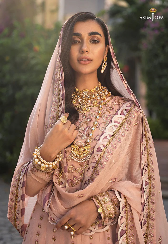 Mehr o Mah by Asim Jofa Festive Embroidered 3pc Unstitched Suit AJM-04