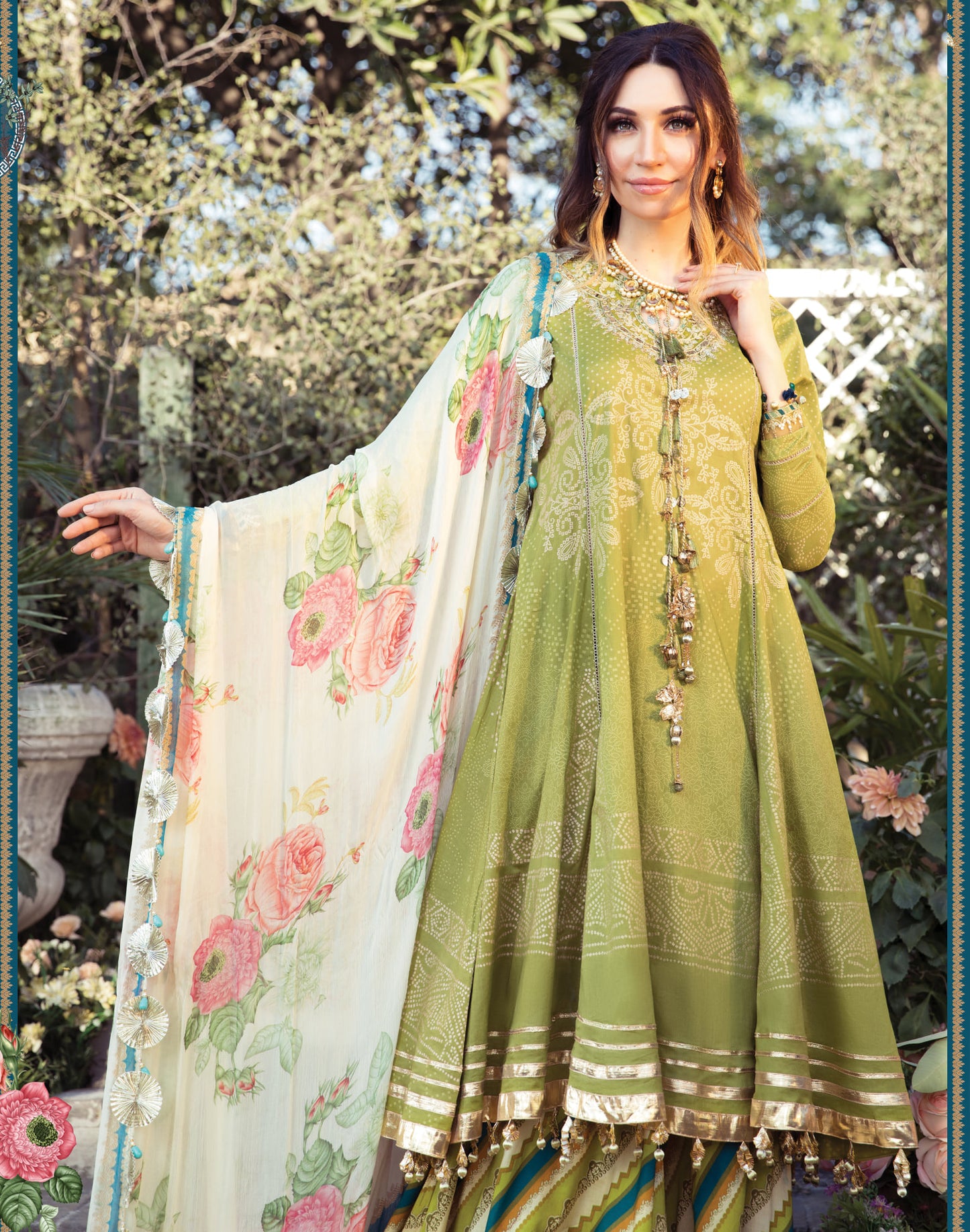 Maria B Mprint Embroiderd Lawn Unstitched 3 Piece Suit - 1004-B