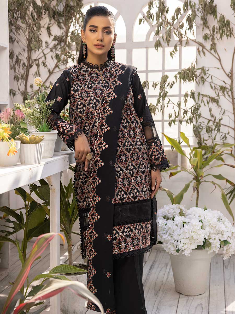 Majestic Embroidered Lawn Dress Unstitched 3pc D-04