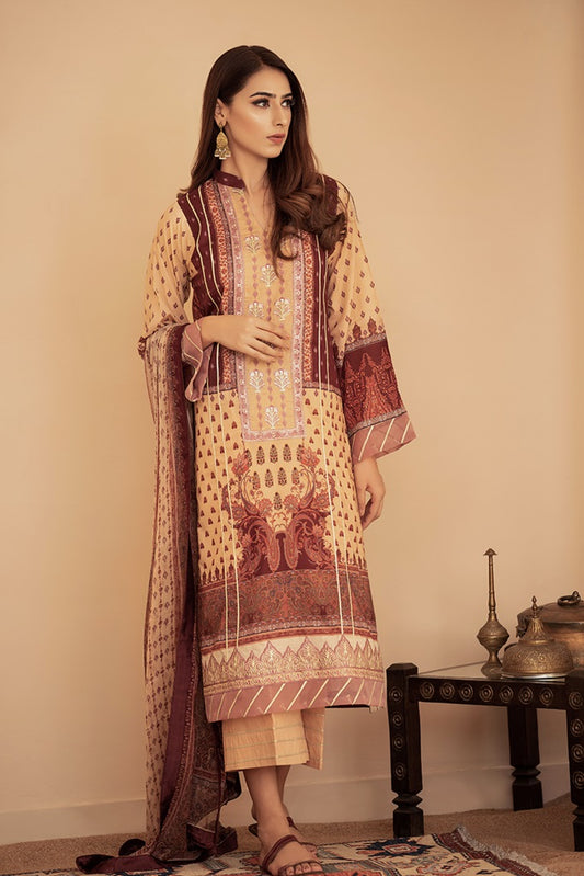Aabyaan Embroidered Lawn Unstitched 3piece Dress - 05 Anaya