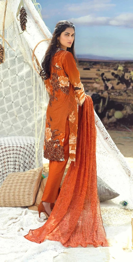Salitex Faustina Embroidered Lawn Unstitched 3 Piece Suit - WK 503A