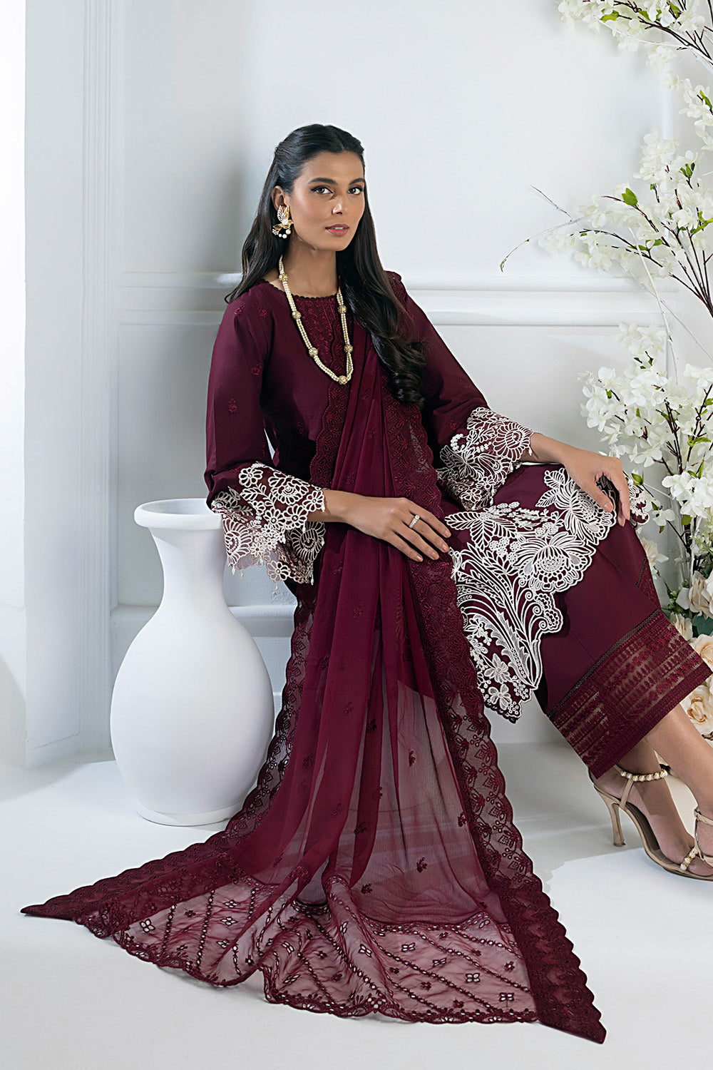 Azure Embroidered Lawn Suits Unstitched 3 Piece AZFL 53 Geranium