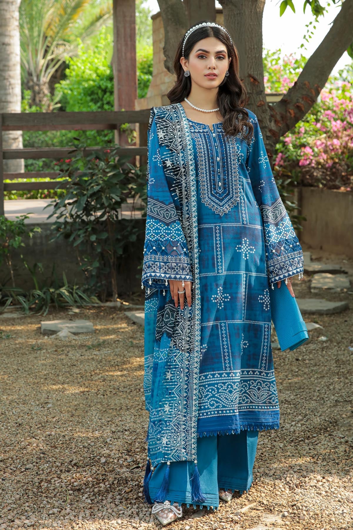Gardenia By Nureh Embroidered Lawn Suits Unstitched 3 Piece NS-55 - Summer Collection