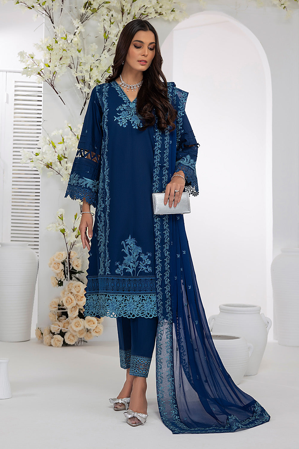 Azure Embroidered Lawn Suits Unstitched 3 Piece AZFL 55 Blooming Freesia