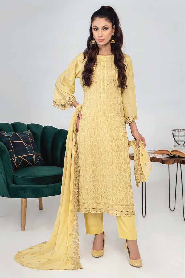 Breeze by Aalaya Embroidered Chikankari Lawn 3 piece Unstitched Dress - D05