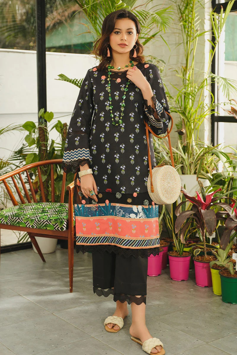 Rang Rasiya Printed Lawn Unstitched Kurti RRT-05 Onyx - Pret Collection