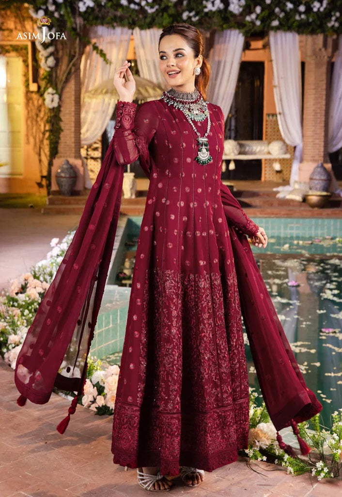 Mehr o Mah by Asim Jofa Festive Embroidered 3pc Unstitched Suit AJM-05