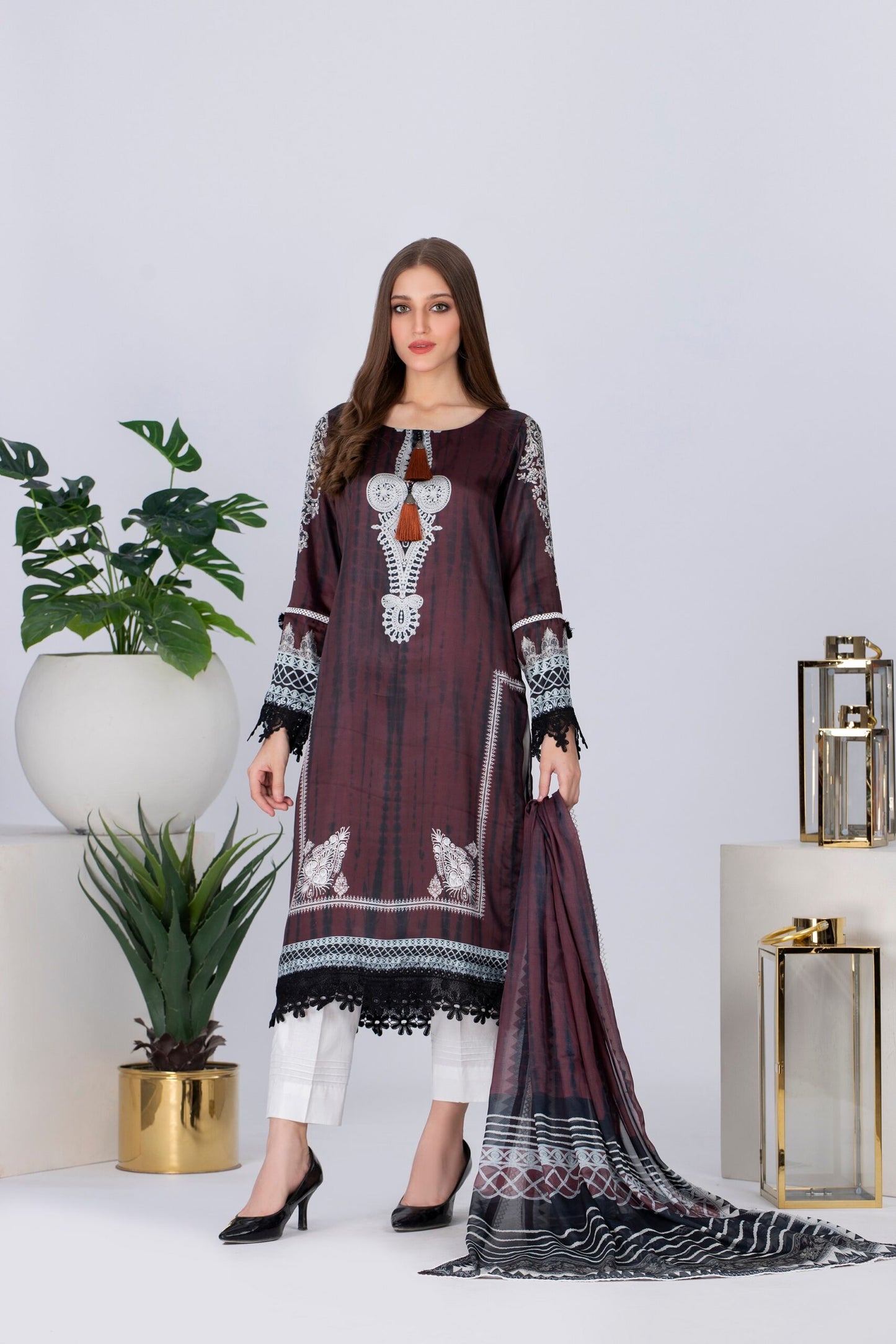 Ravishing Charmeuse Silk 2pc Shirt-Dupatta Unstitched - RCS 5