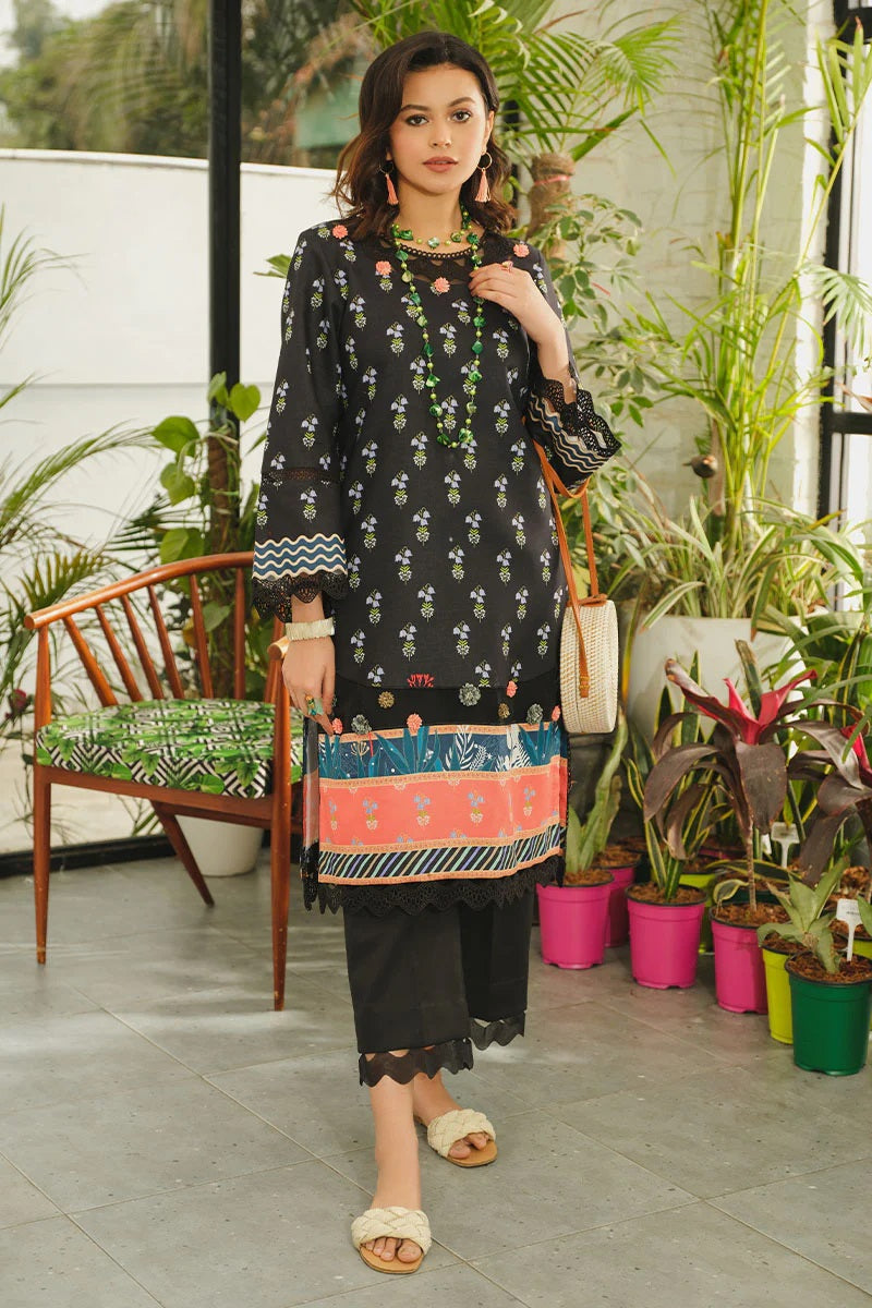 Rang Rasiya Printed Lawn Unstitched Kurti RRT-05 Onyx - Pret Collection