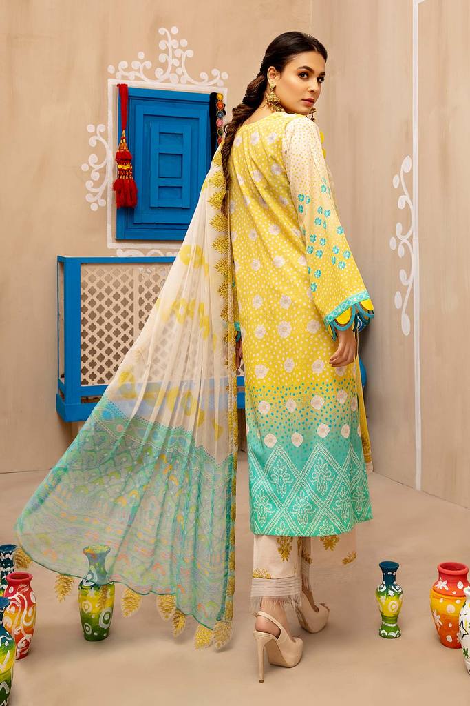 Charizma Embroidered Chunri Lawn Unstitched 3 Piece Suit - 05