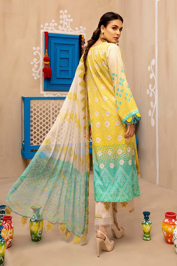 Charizma Embroidered Chunri Lawn Unstitched 3 Piece Suit - 05
