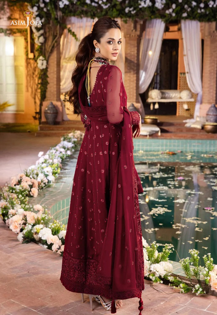 Mehr o Mah by Asim Jofa Festive Embroidered 3pc Unstitched Suit AJM-05
