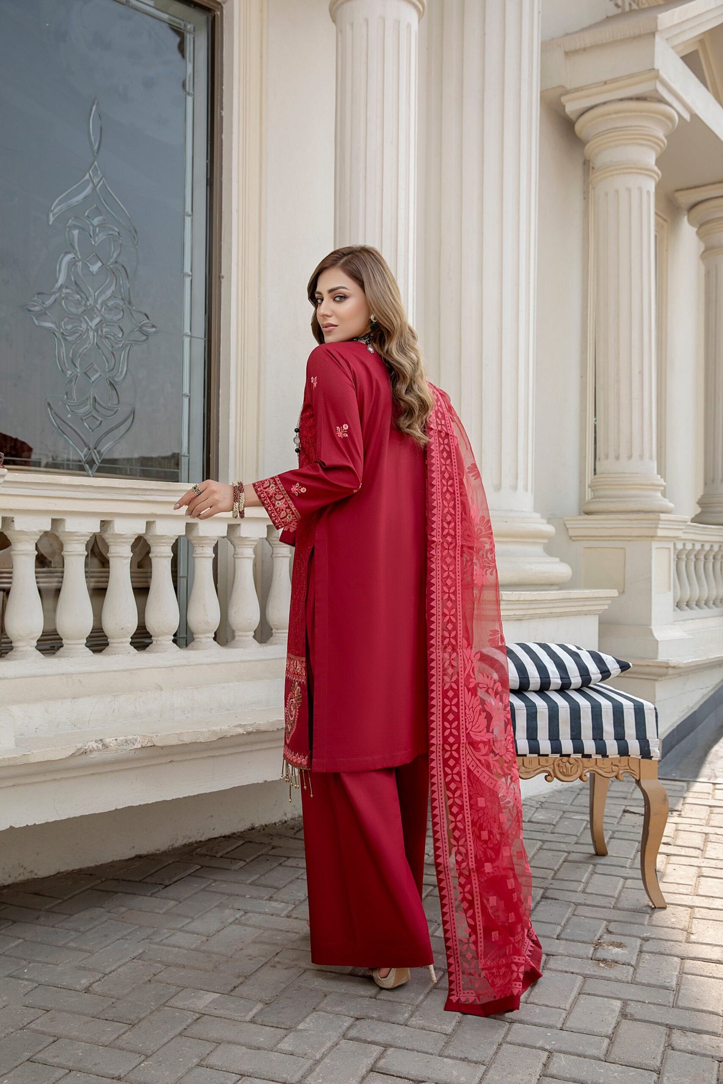 Kalyan Embroidered Lawn with Burn Out Dupatta Unstitched 3 Piece Suit – KBO-05