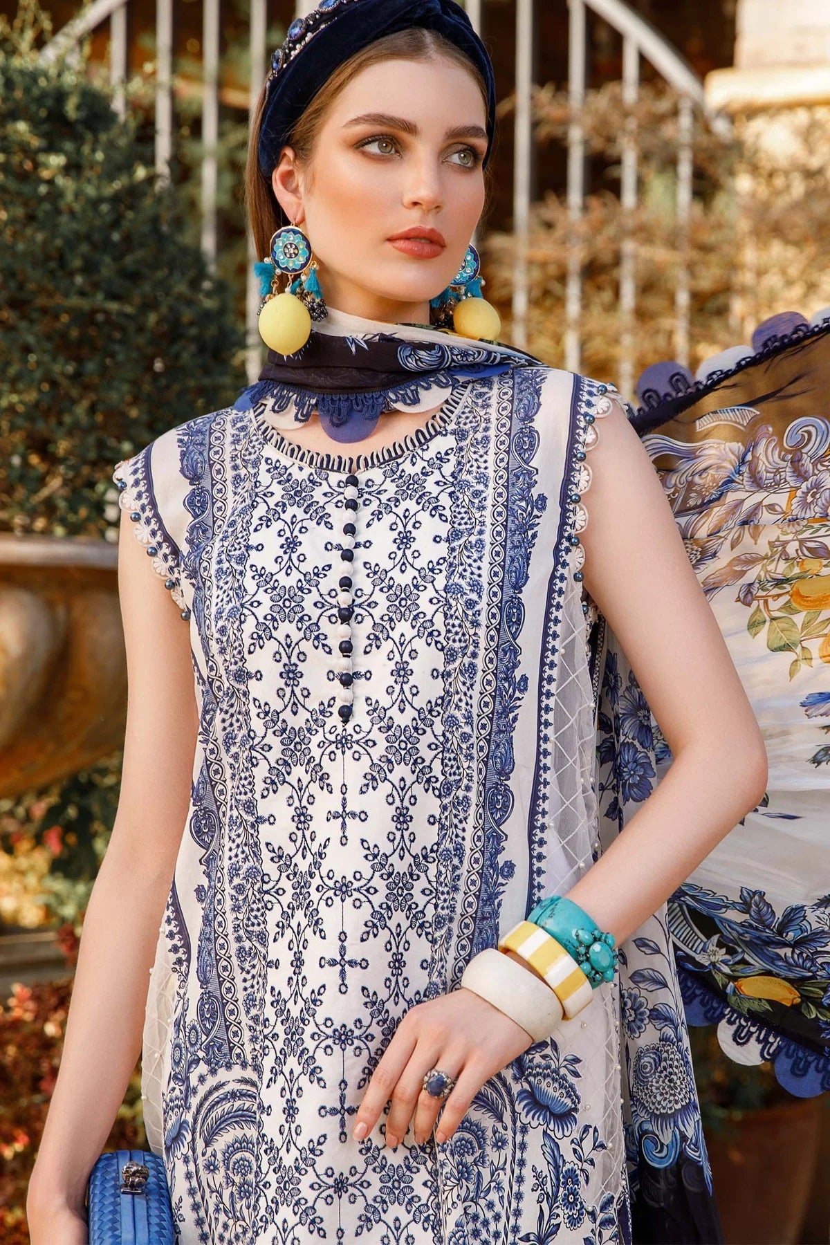 M.Prints By Maria B Embroidered Lawn Suits Unstitched 3 Piece MPT-1705-B
