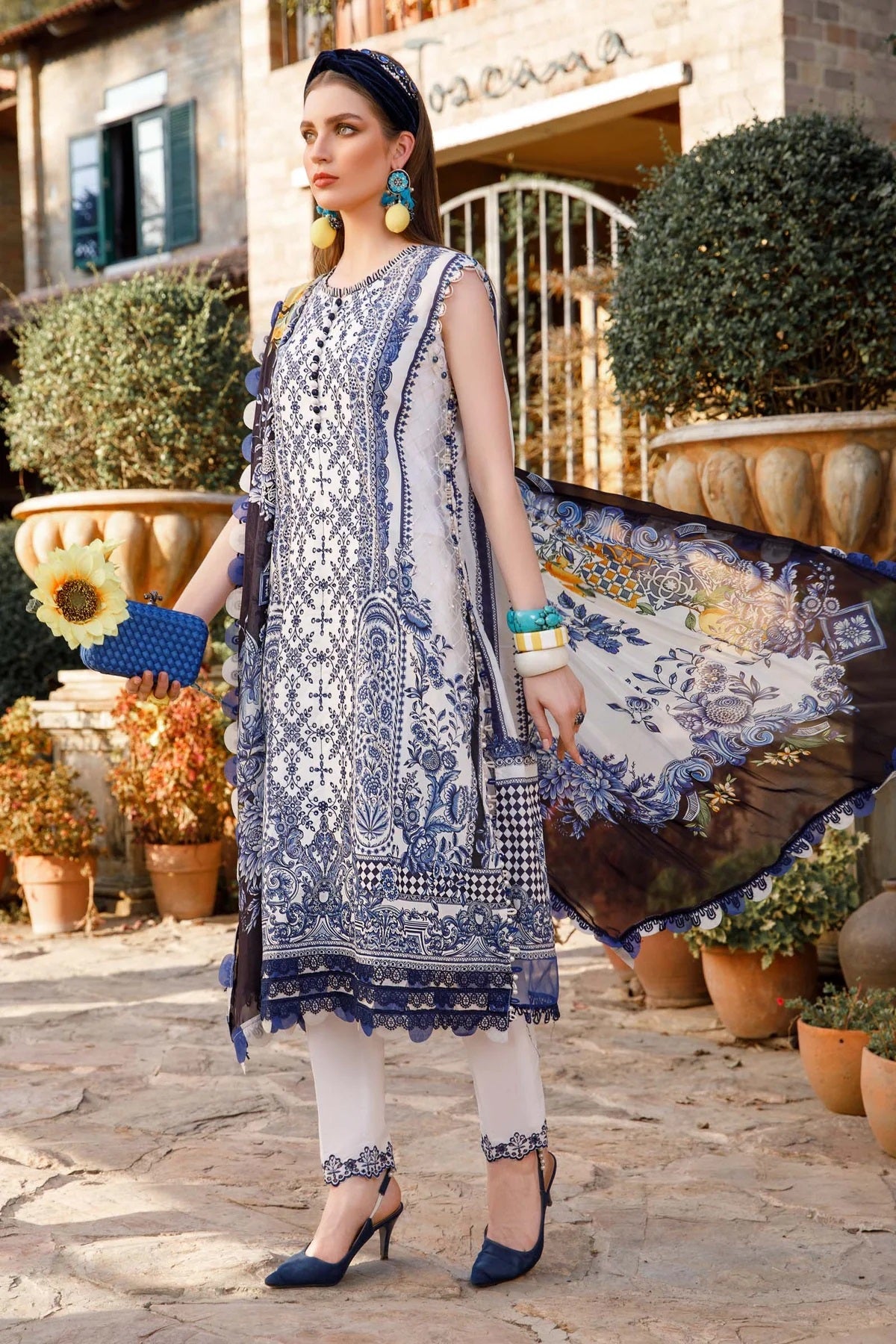 M.Prints By Maria B Embroidered Lawn Suits Unstitched 3 Piece MPT-1705-B