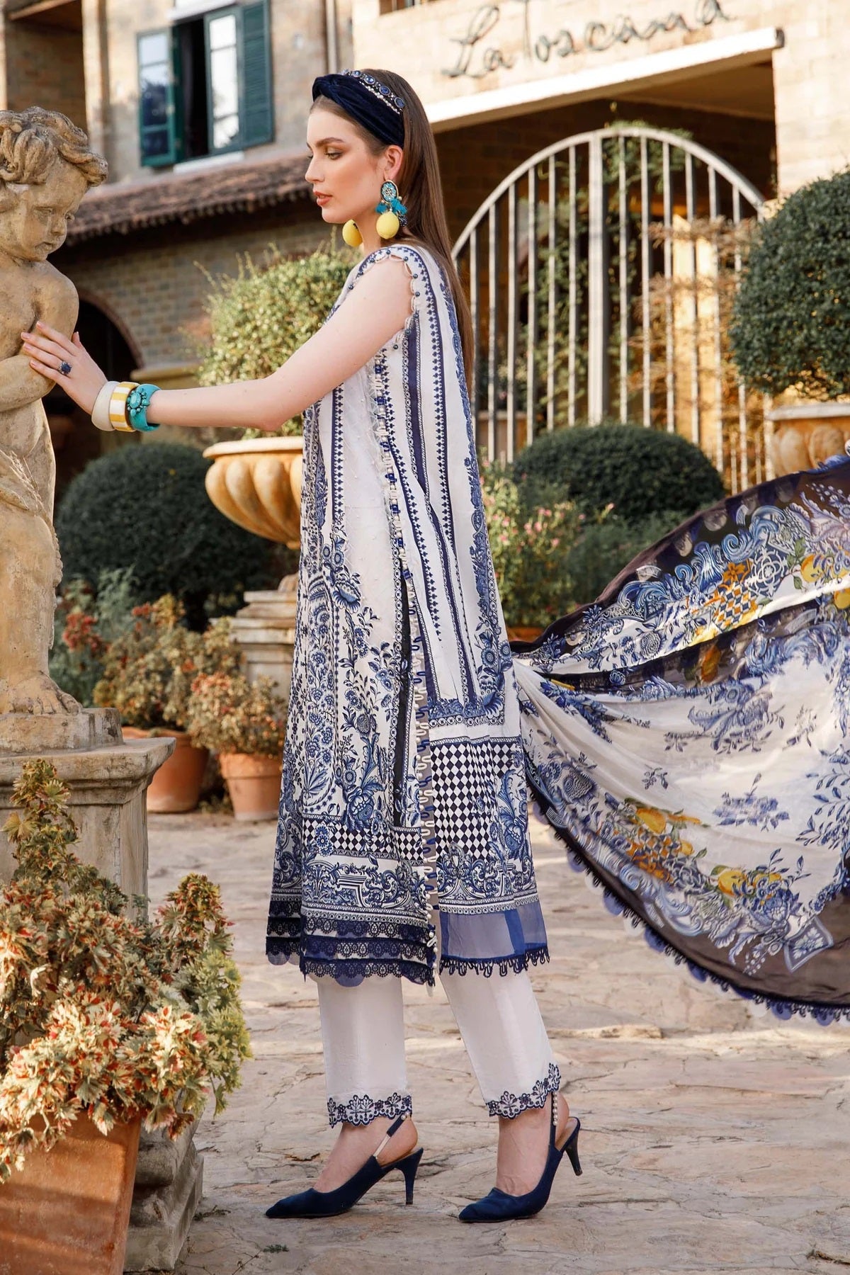 M.Prints By Maria B Embroidered Lawn Suits Unstitched 3 Piece MPT-1705-B