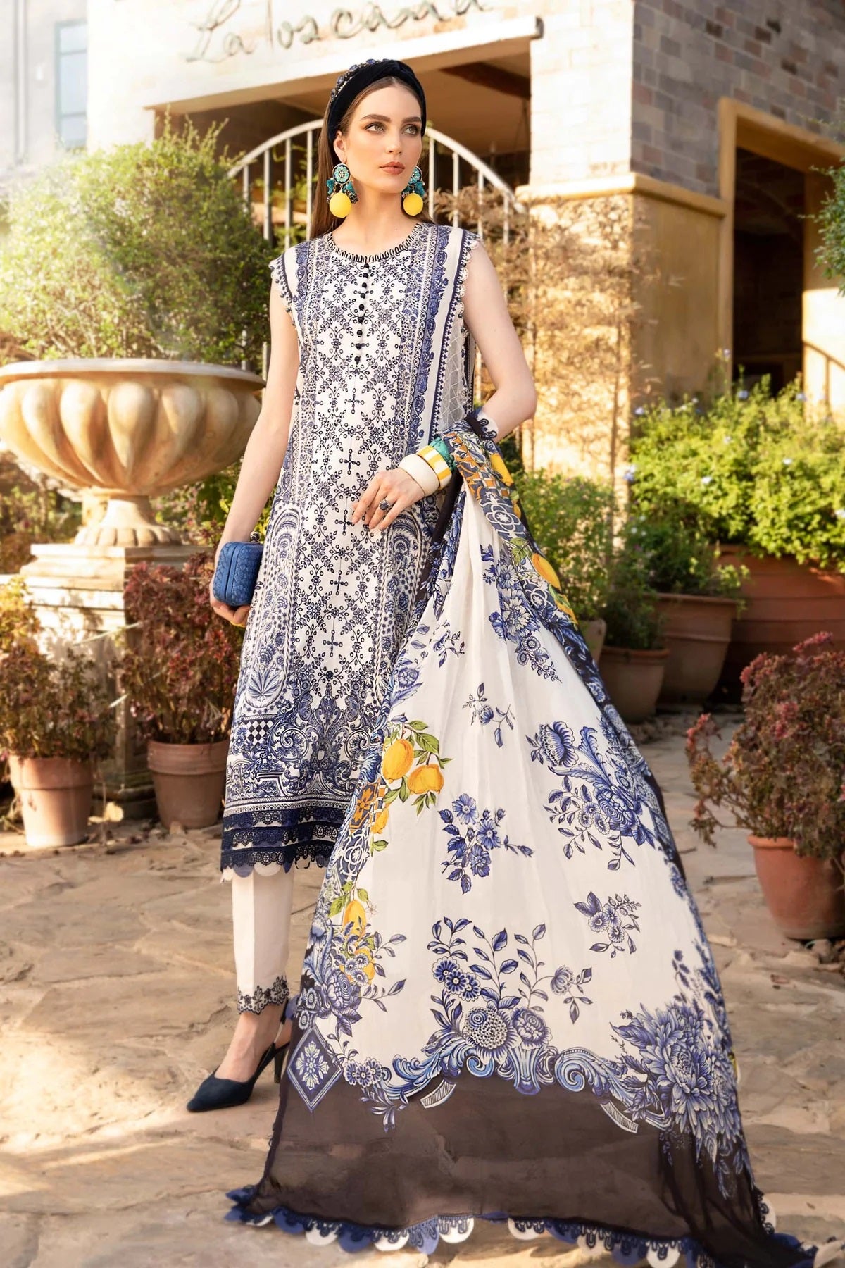 M.Prints By Maria B Embroidered Lawn Suits Unstitched 3 Piece MPT-1705-B