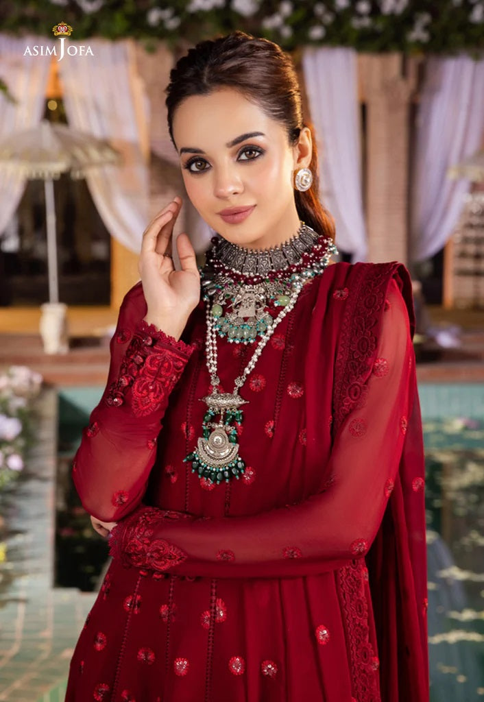 Mehr o Mah by Asim Jofa Festive Embroidered 3pc Unstitched Suit AJM-05