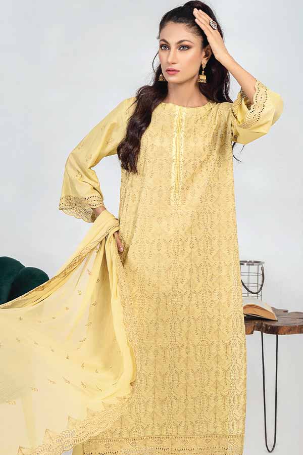 Breeze by Aalaya Embroidered Chikankari Lawn 3 piece Unstitched Dress - D05