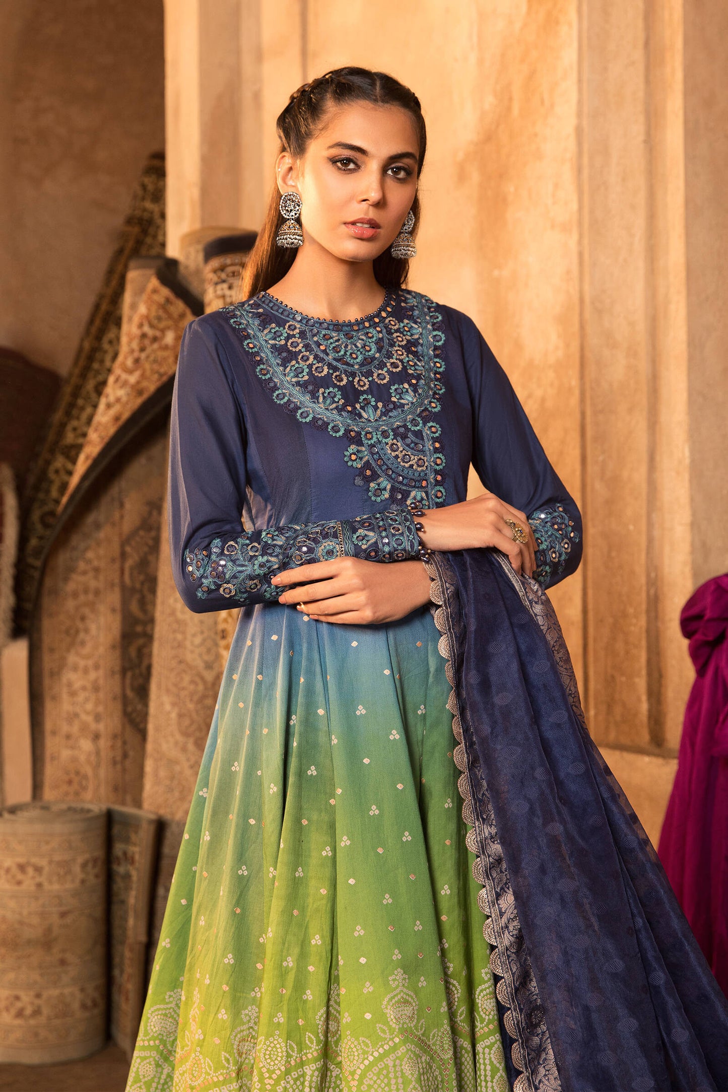 Maria B Embroidered Lawn Suits Unstitched 3 Piece D-2205-B Summer Collection