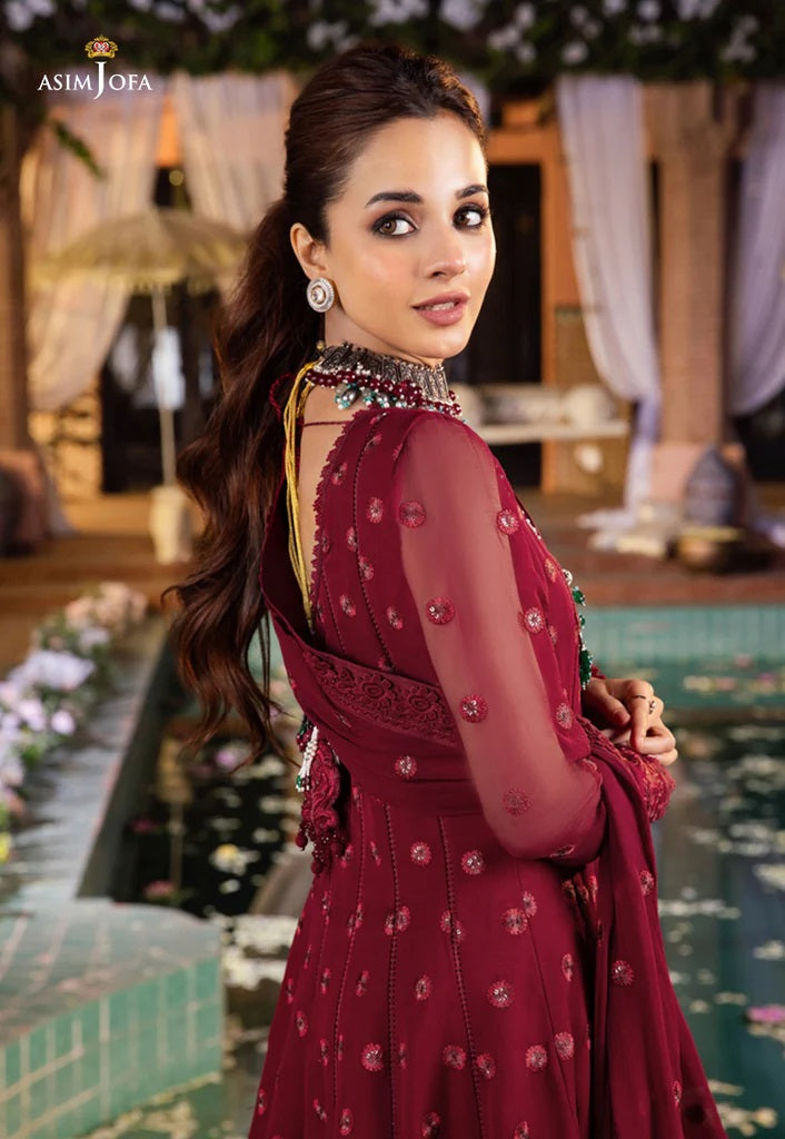 Mehr o Mah by Asim Jofa Festive Embroidered 3pc Unstitched Suit AJM-05