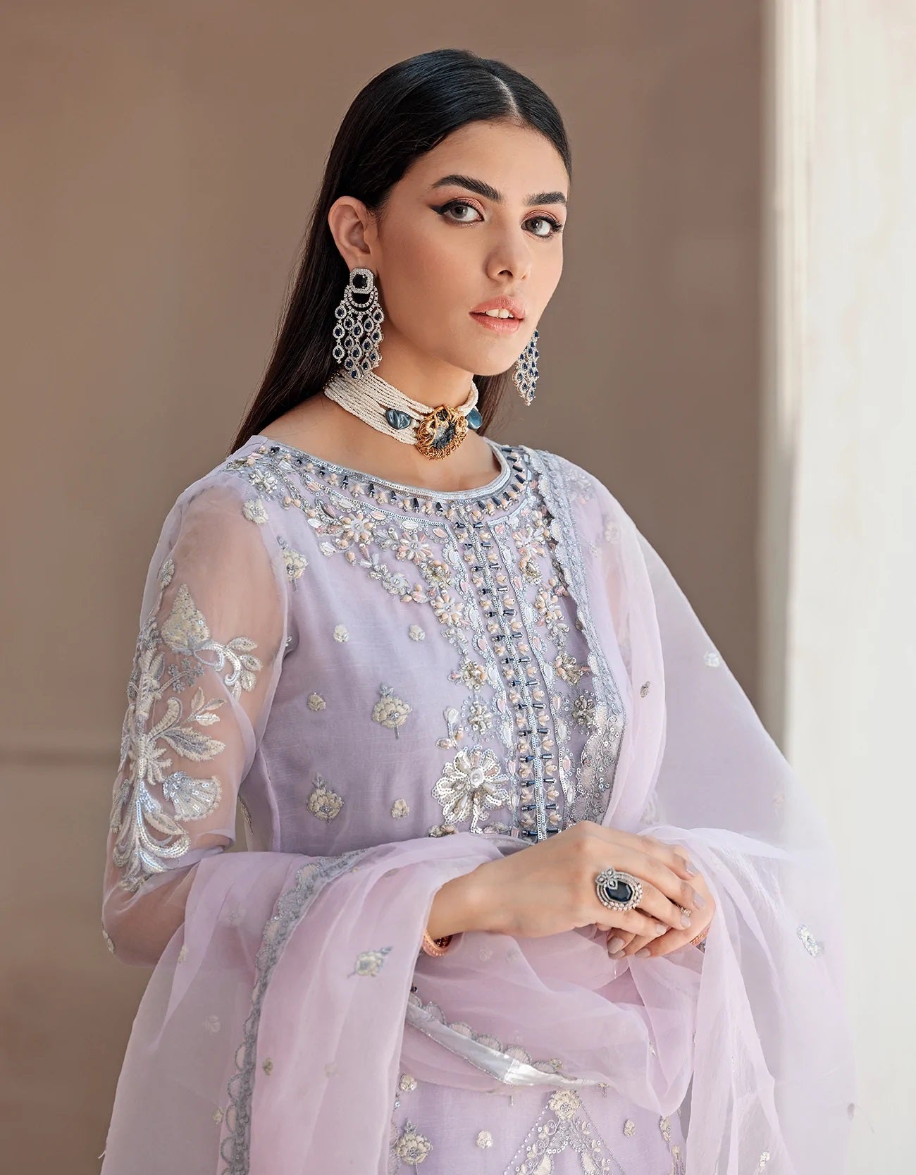 Nafasat By Emaan Adeel Embroidered Organza Suits Unstitched 3 Piece NF-05