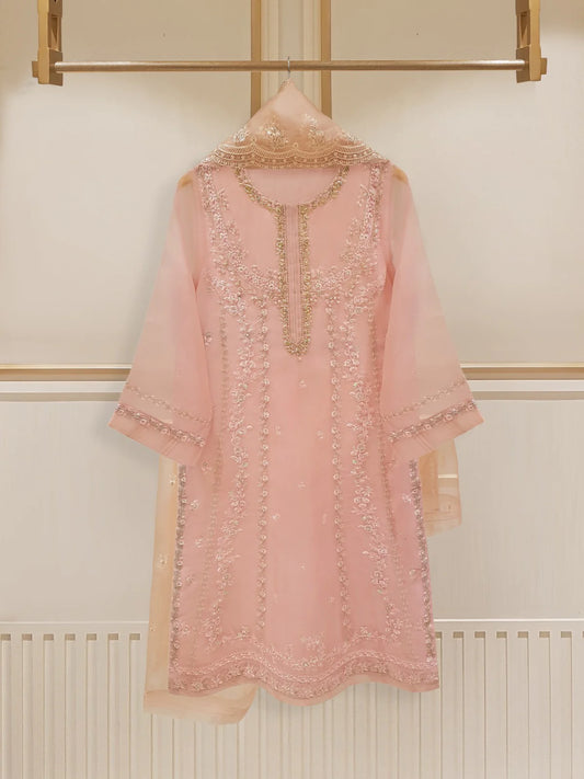 Aghanoor 2pc Pure Organza Stitched Shirt with Dupatta HD-2466601