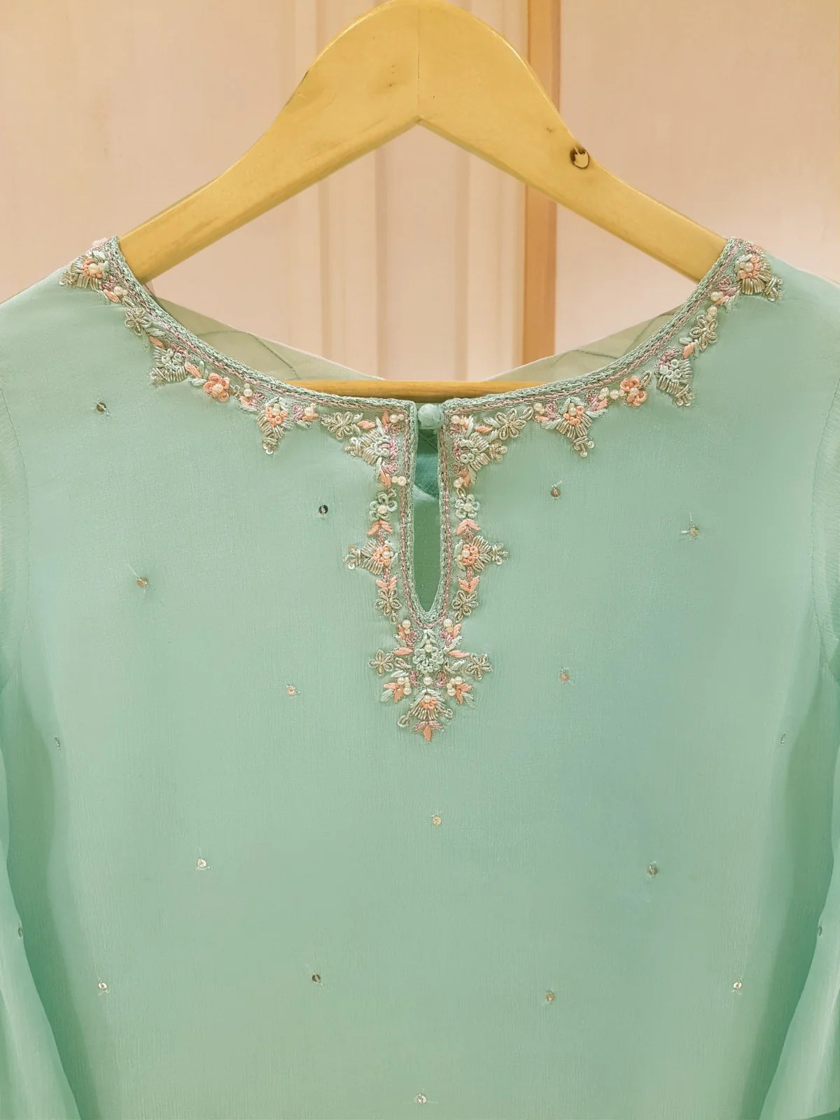 Aghanoor 2pc Pure Chiffon Heavily Embroidered Shirt and Pant HD-766601