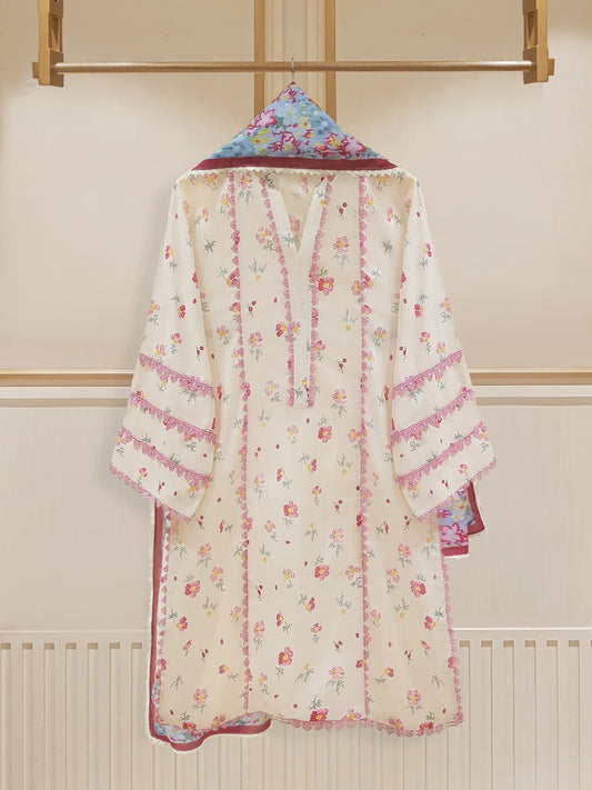 Agha Noor 2pc Embroidered Lawn Stitched Shirt with Lawn Dupatta HD-176601