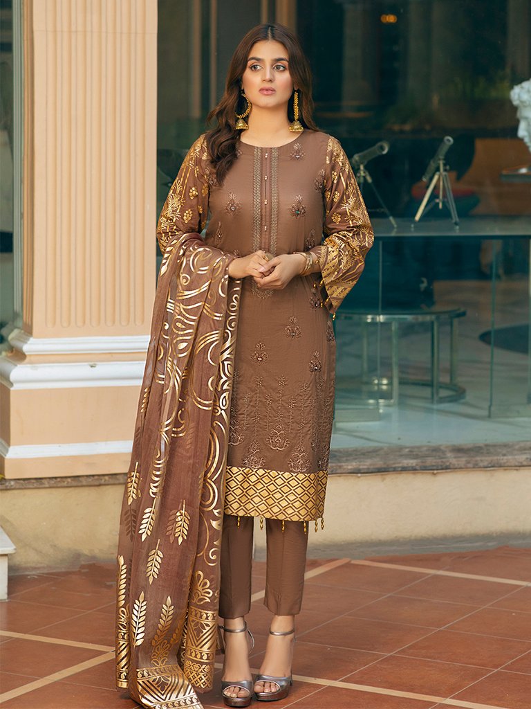Salitex Oznur Embroidered Lawn Unstitched 3 Piece Suit - WK 00674A