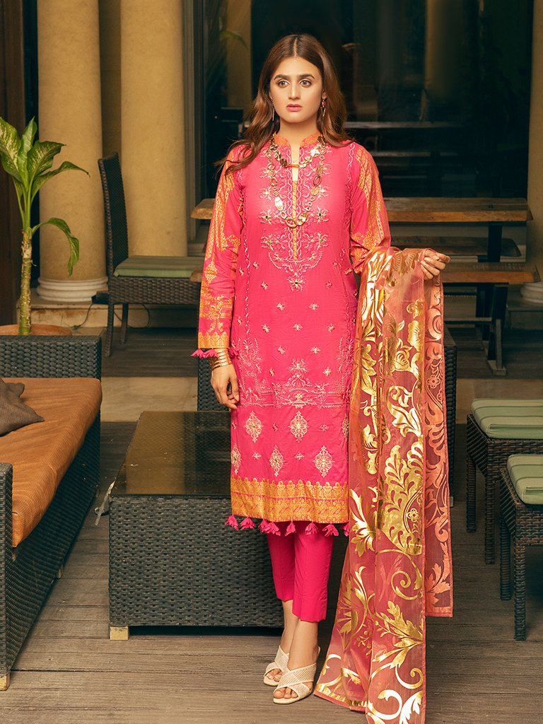 Salitex Oznur Embroidered Lawn Unstitched 3 Piece Suit - WK 00675B