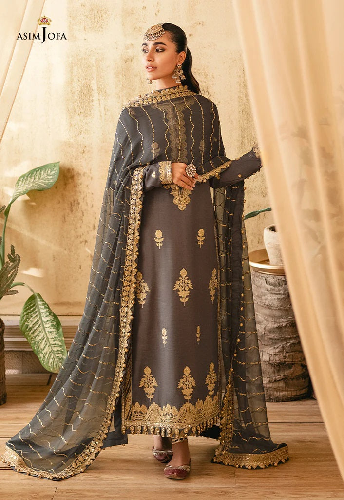 Mehr o Mah by Asim Jofa Festive Embroidered 3pc Unstitched Suit AJM-06