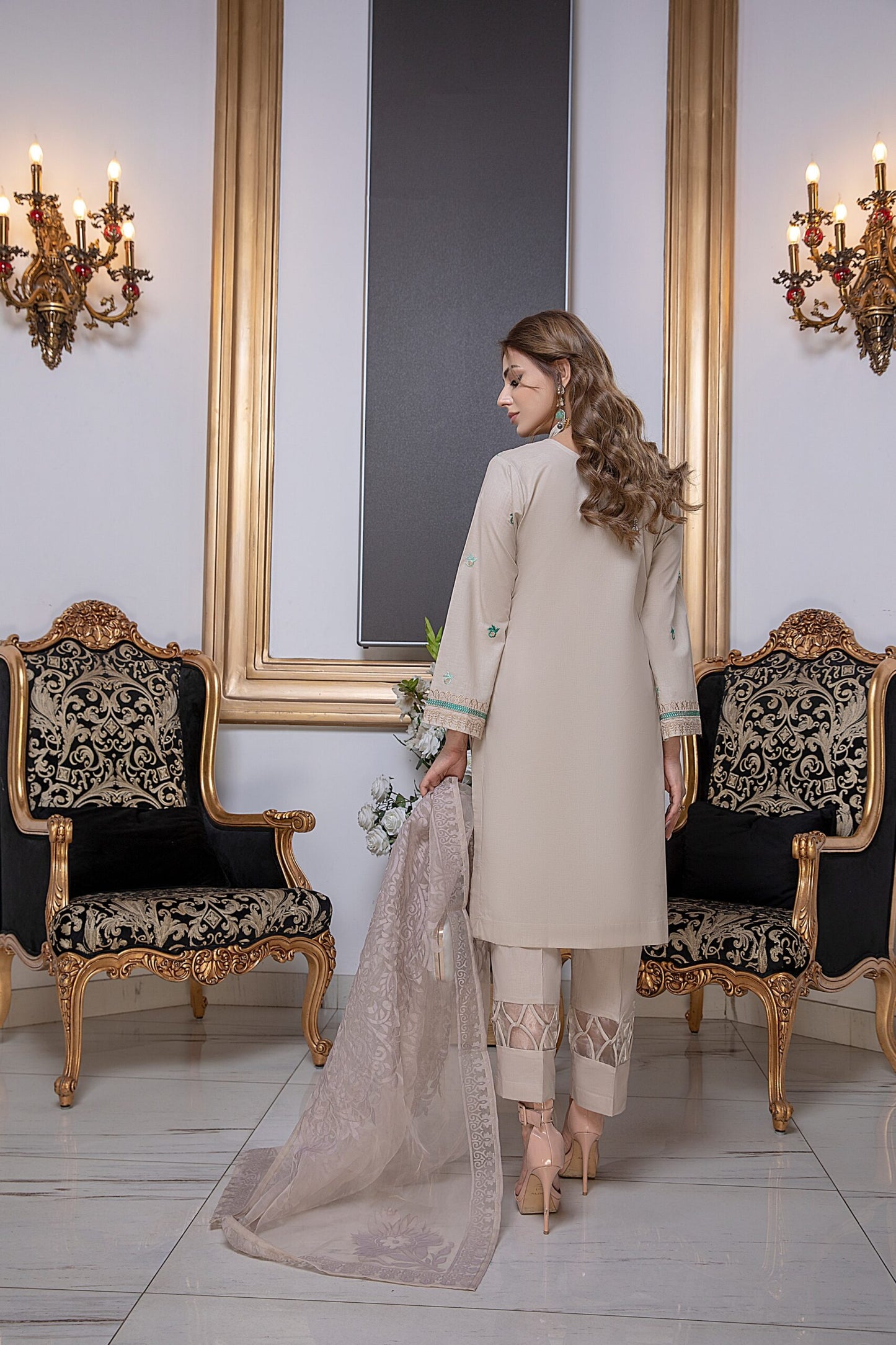Kalyan Embroidered Lawn with Burn Out Dupatta Unstitched 3 Piece Suit – KBO-06