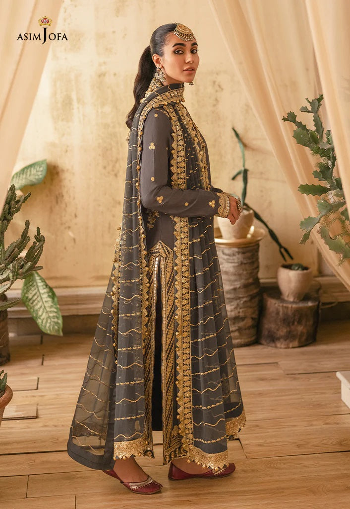 Mehr o Mah by Asim Jofa Festive Embroidered 3pc Unstitched Suit AJM-06